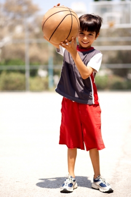 boy with basketball